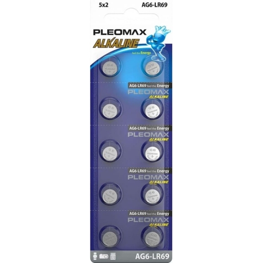 Элемент питания SAMSUNG PLEOMAX AG6 (370) LR920, LR69 Button Cell (10/100/1000/98000)